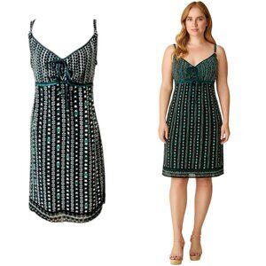 Y2K VTG. ESPRIT GRAPHIC PATTERN PRINT RIBBON TIE DRESS SIZE 8 MEDIUM